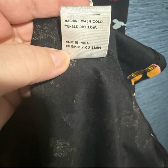 Pact Organic Cotton Fit & Flare Dress Blocked Nightfall Blooms Large NWT - Picture 6 of 9